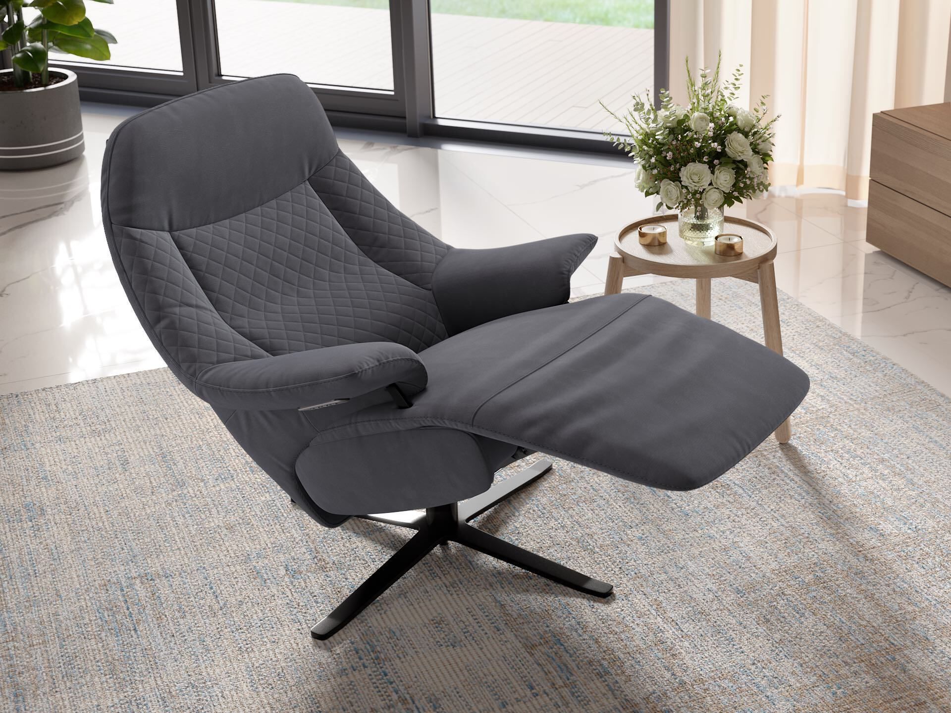 Тканевое вращающееся кресло с подлокотниками Sofanella Гренада ARCH-00016260 - Вид №1