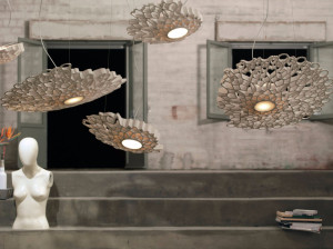 Технический мрамор светодиодный подвесной светильник