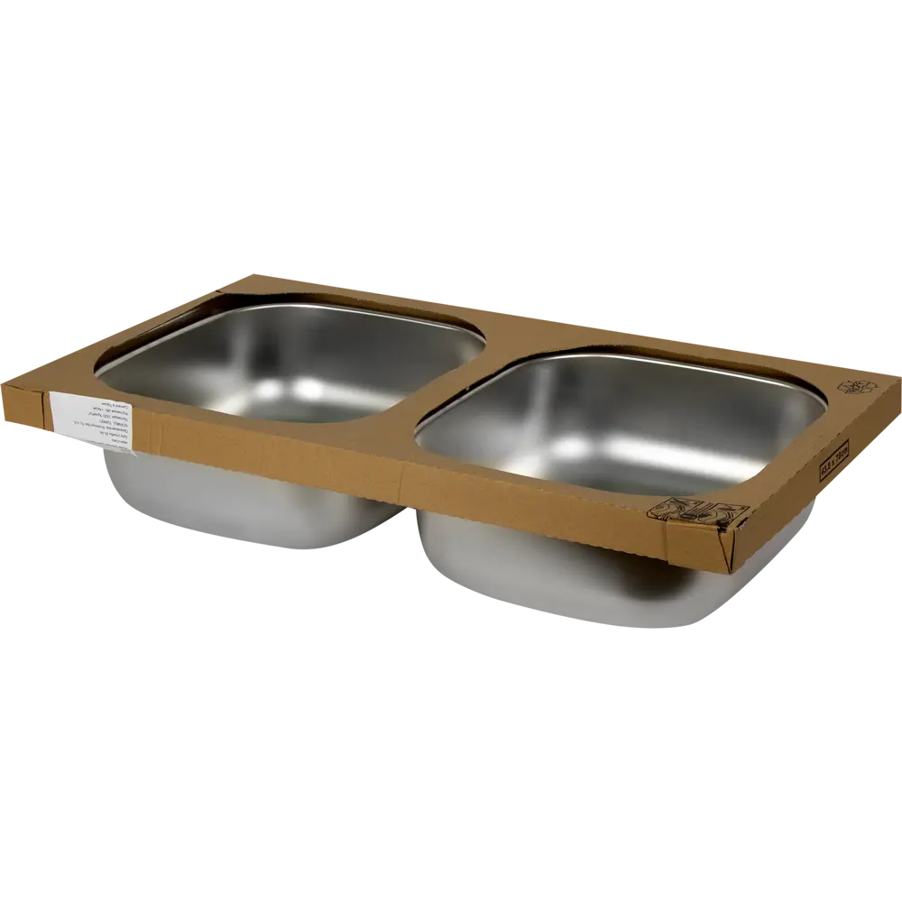KROMRUS Двойная кухонная мойка 78×43,5 см с двумя чашами из нержавеющей стали 82261717 Мойка врезная STLM-0023485 - Вид №5