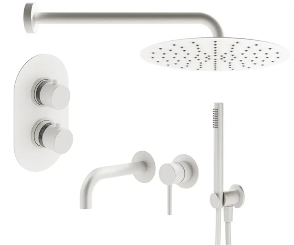 91719950 Комплект смесителей для душа Plumberia Selection KITXOT18BO210, Белый матовый STLM-0977200