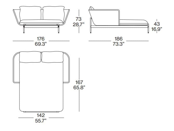 Ткань сад кровать CASSINA Esosoft Outdoor ARCH-00131274 - Вид №2