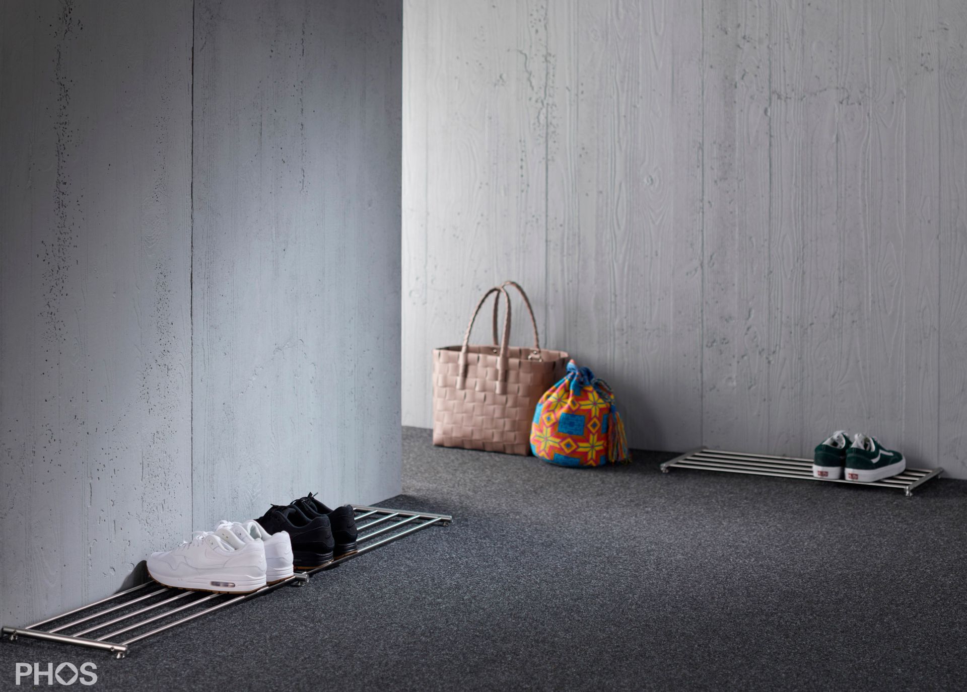 SR1400-1 Полка для обуви широкая, 1 уровень, ширина 140 см. PHOS  - Вид №1