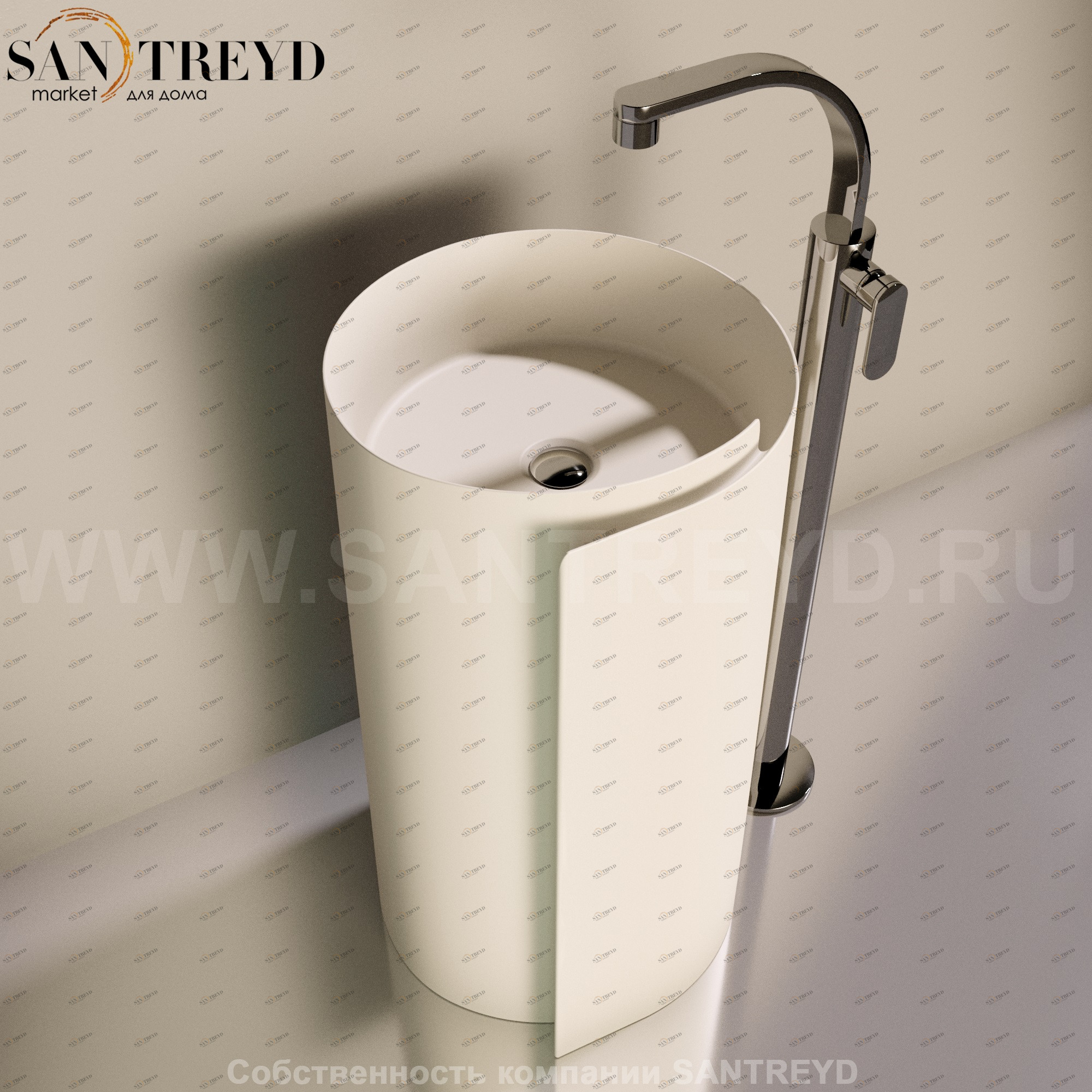 MR44C9003 Напольная раковина стоящая круглая Ceramica Flaminia Roll