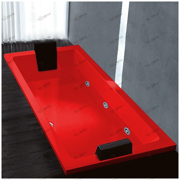 Ванна Gruppo treesse Quadra 199 V073B-SX-K красная с гидромассажем и дезинфекцией прямоугольная встроенная левая STXV073BSXK