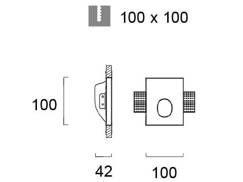 Гипсокартон квадратный светодиодный утопленный прожектор Terzo Light ASTER 2 ARCH-00128554 - Вид №2