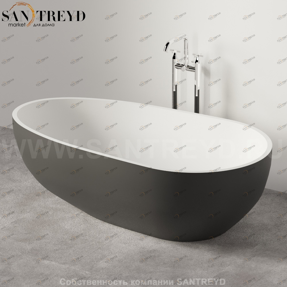 Ванна свободностоящая SPOON XL M графитовая Agape AVAS1093ZG