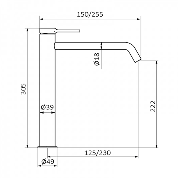 47511470 PREMIUM Chrome XXL Мужской Умывальник Смеситель Хром GRB MIXERS Time - Вид №1