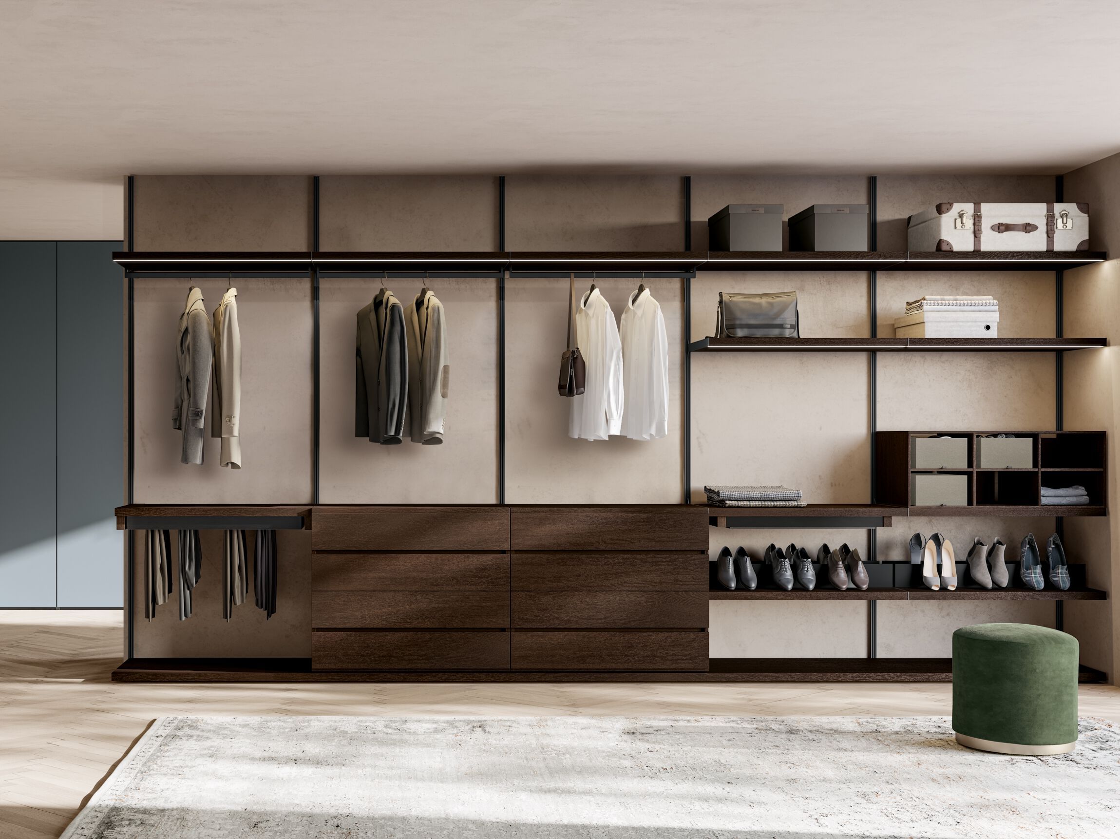 Модульная гардеробная со стойкой Dall'Agnese Wardrobe Collection ARCH-00024428