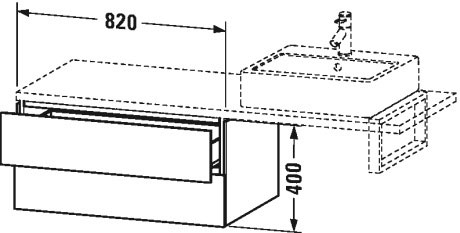 LC583900707 Шкафчик для консоли L-Cube #LC5839 820 x 547 мм Бетонно-серый матовый декор Duravit - Вид №1