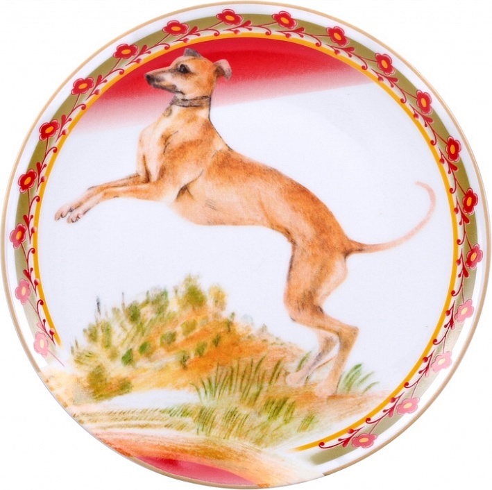 10615834 Императорский фарфоровый завод Тарелка декоративная 19,5см "Опушка" "Эллипс" Фарфор твердый 