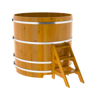 2235 Купель круглая из лиственницы Рустик d=1,50х1,4 натуральная Alyarus