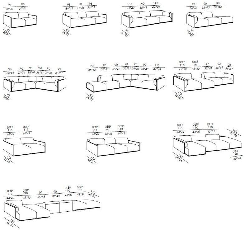 Meridiani 4-х местный модульный диван из ткани Bacon sun-id-1516408 - Вид №3