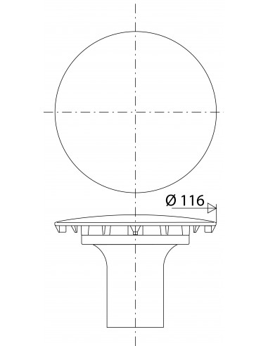 032500 001 00  Крышка сливного отверстия для душевого поддона с отверстием Д. 90 мм, с водоотводящей трубкой, белая Valentin Белый  - Вид №2