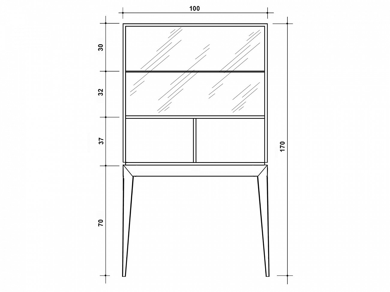 Барный шкаф с 2 дверцами зирикот Tamaraw ACWD TAMARAW 00-3981972 Коричневый  - Вид №2