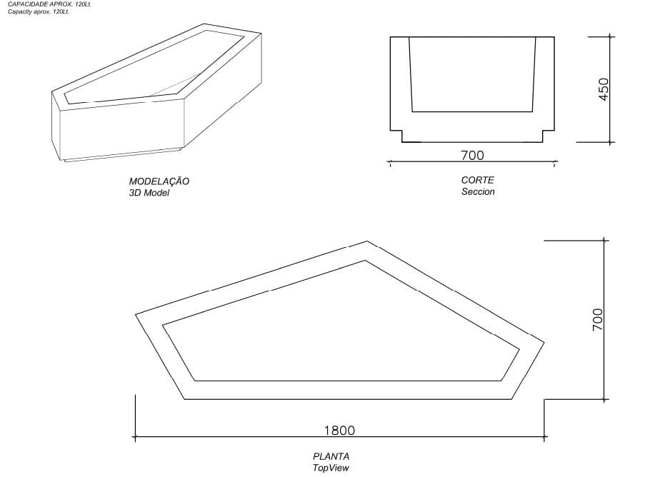 Низкая бетонная плантатор amop Modo ARCH-00051372 - Вид №1