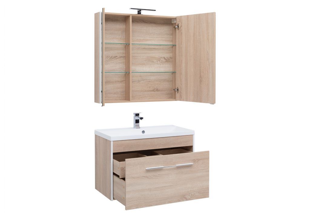 Мебель для ванной Aquanet Августа 90 дуб сонома 00225244 - Вид №1
