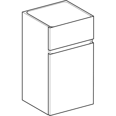 501.921.00.1 Шкафчик Geberit Renova Plan однодверный с одним выдвижным ящиком Geberit  - Вид №1