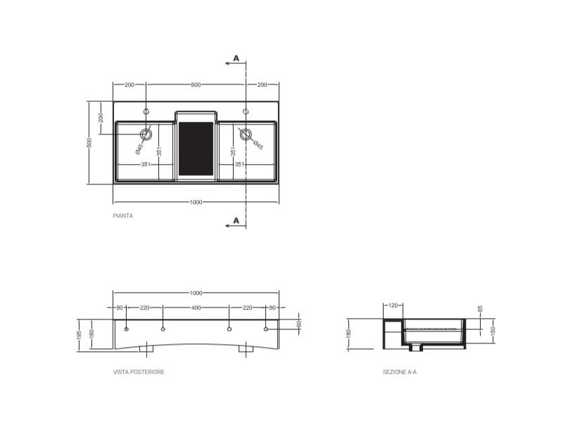 Прямоугольная двойная столешница COLAVENE Nobu ARCH-00090100 - Вид №10