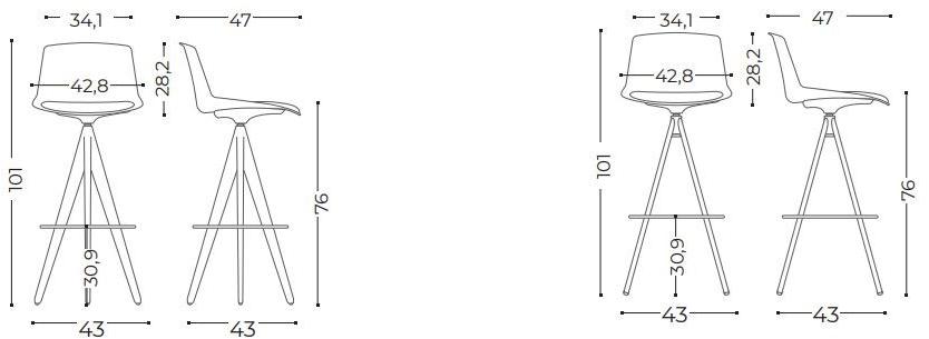 ACTIU Высокий табурет со встроенной подушкой Noom sun-id-1387554 - Вид №5
