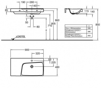 127290000 Подвесная раковина настенная прямоугольная Keramag  - Вид №2