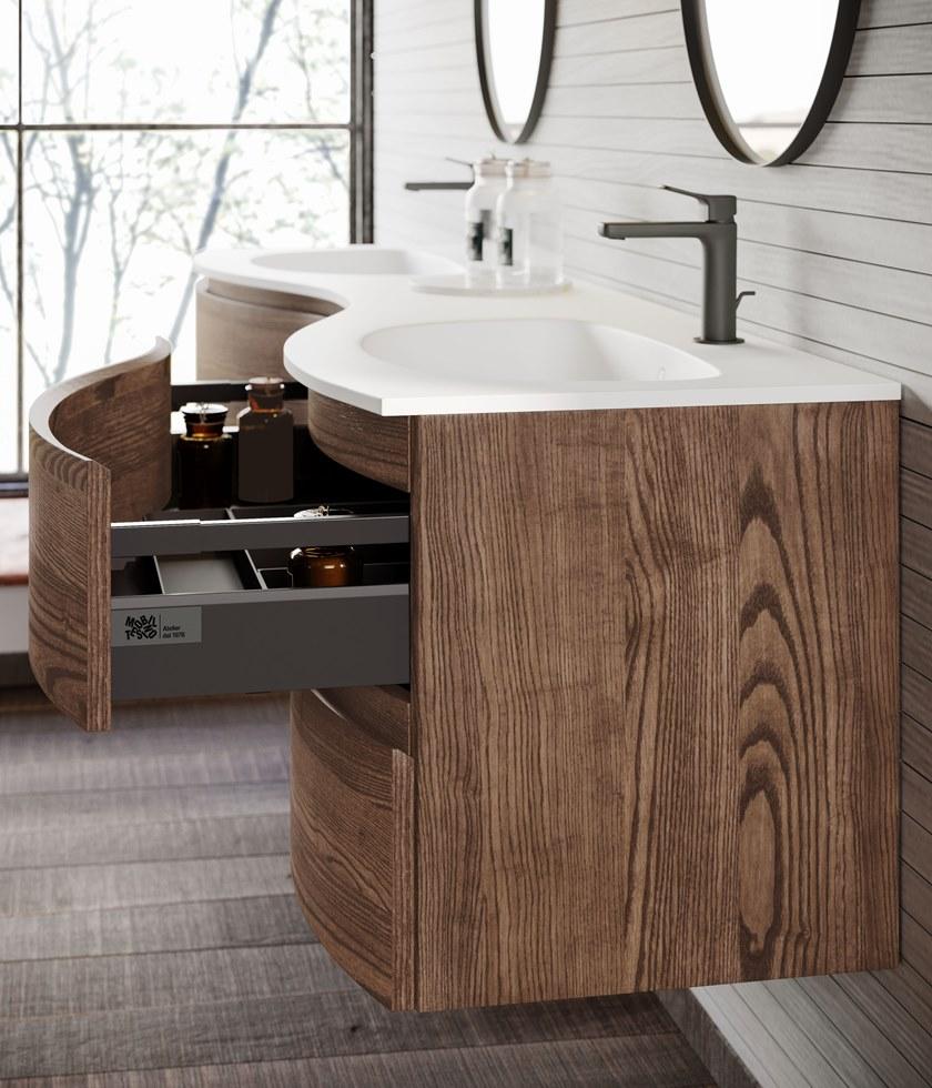 Mobiltesino Настенная тумба под умывальник из ясеня с ящиками Incanto sun-id-1404587 - Вид №3