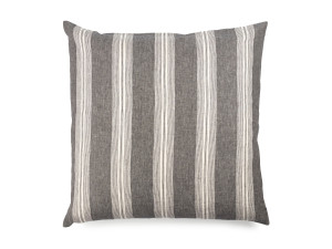 Льняная квадратная полосатая подушка