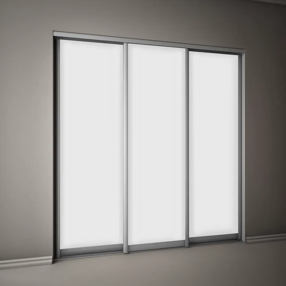 Дверь-купе SPACEO 2455x904 мм высота проема 2500 мм ЛДСП цвет белый/матовое серебро широкий профиль Spaceo home STLM-2095552 - Вид №4