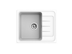93717541 Мойка врезная прямоугольная 58х47.5х18.5 см Elegant искусственный камень цвет белый STLM-0554009 EWIGSTEIN