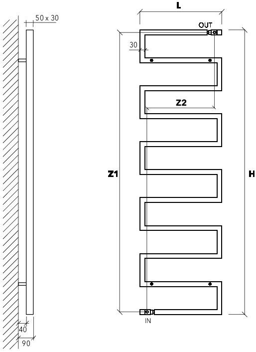 SCIROCCO H Настенный стальной полотенцесушитель Design sun-id-1380661 - Вид №6