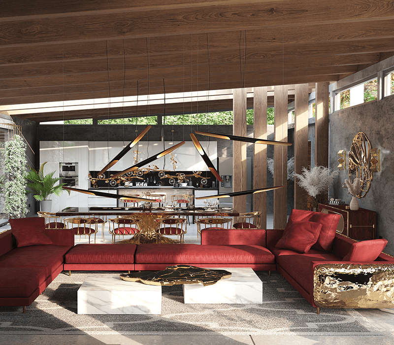 0-229 Navarra черно-белый центральный стол Boca Do Lobo  - Вид №25