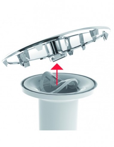 577800 000 00  Водоотводящий желоб для душевого поддона Д. 90 мм, круглая крышка из АБС-пластика, разнонаправленный выход, NC, хромирование Valentin Хром  - Вид №4