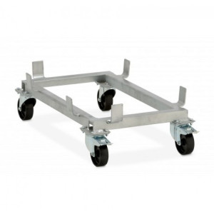 7817 СЕМО Подставка для контейнера CEMO GRP на колесах оцинкованная стальная рама 550 л.
Вес 18 кг