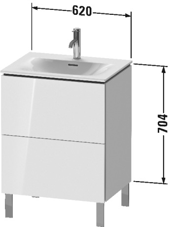 LC659501313 Тумбочка напольная L-Cube #LC6595 620 x 481 мм Американский орех, натуральный шпон Duravit - Вид №1