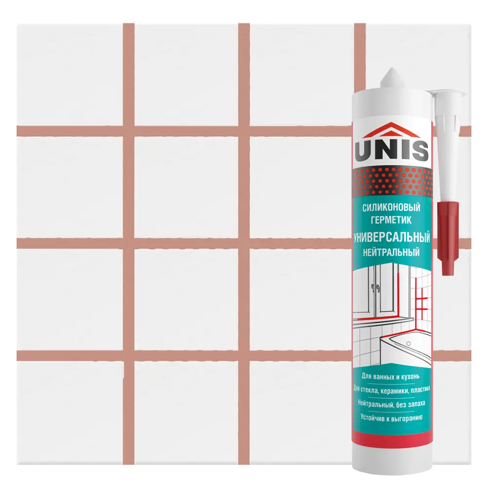 Герметик силиконовый Unis UN-80 какао 300 мл 89450574 STLM-2000745 Santreyd 
