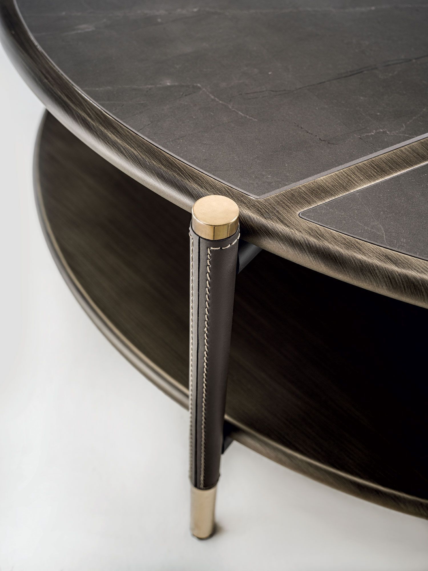 Круглый металлический и деревянный журнальный столик Vittoria Frigerio Вестник ARCH-00119233 - Вид №1