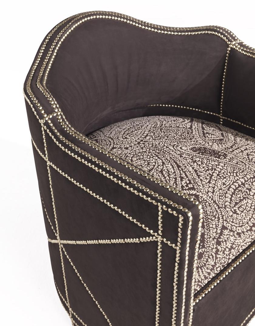 ETRO Home Interiors Мягкое кресло с подлокотниками из нубука и ткани  E.nub.221.a  - Вид №3