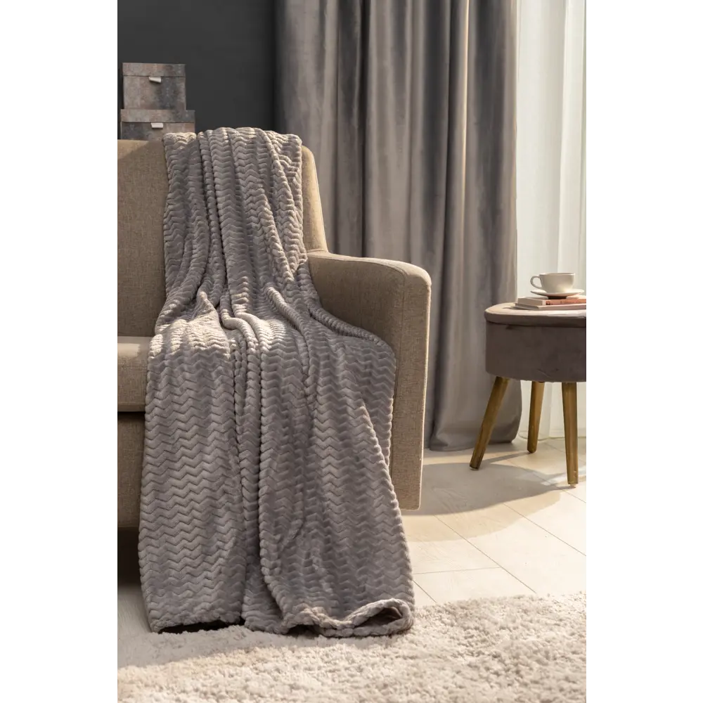 Плед Lebet 150х200 см велсофт цвет серый СТОЛИЦА ТЕКСТИЛЯ STLM-2177419 - Вид №3