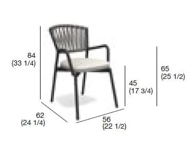 Садовый стул с подлокотниками из ремней и смолы RODA Piper ARCH-00074299 - Вид №1