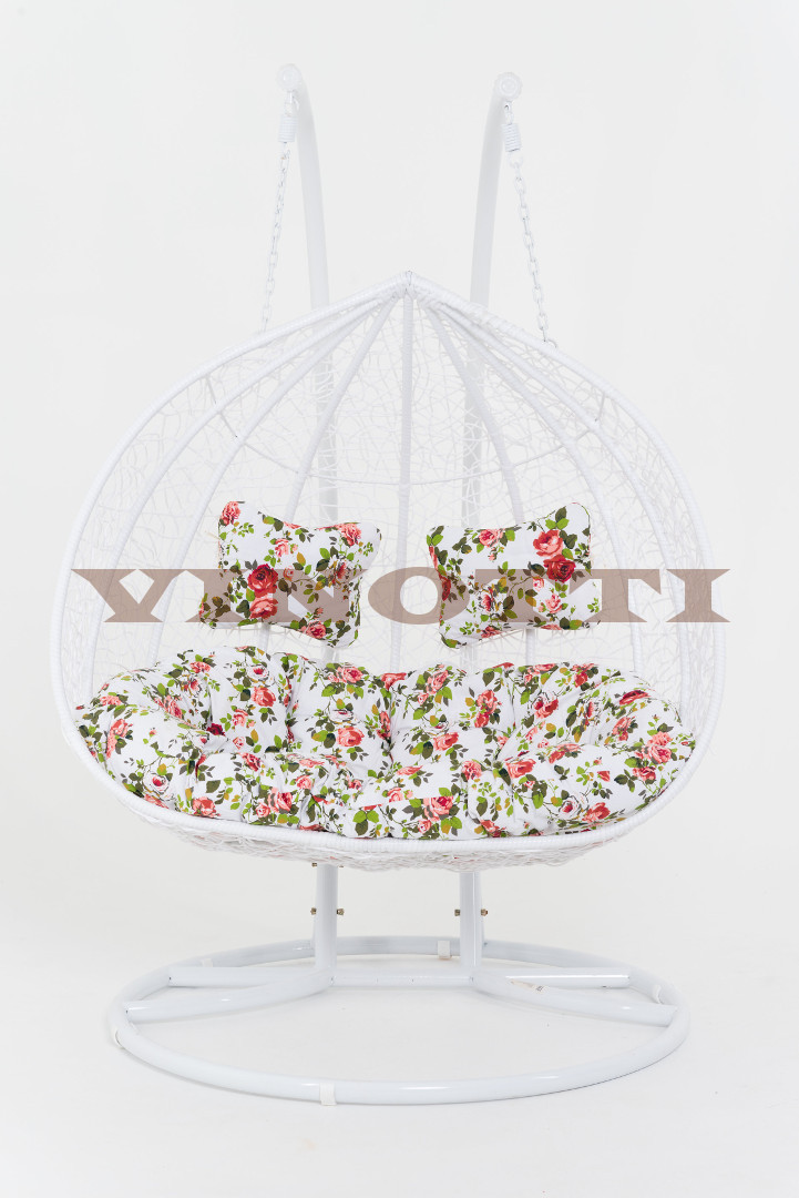Подвесное кресло двухместное белое из искусственного ротанга 44-002-03 VINOTTI  00-3885137 Белый;красный;розовый;разноцветный  - Вид №3
