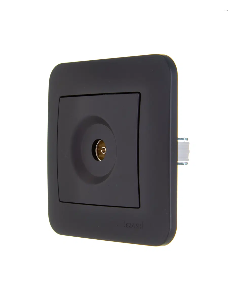 ASTI Розетка ТВ оконечная чёрный бархат LEZARD 7081-4242-130 - Вид №2