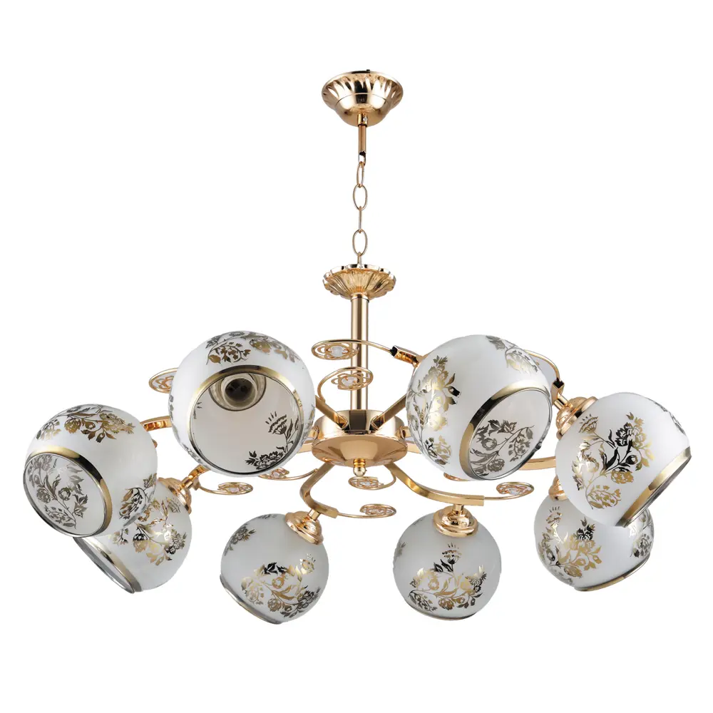 Люстра подвесная «Руно» КС30065/8P, 8 ламп, 24 м², цвет золотой КЛЮЧНИК STLM-2146976