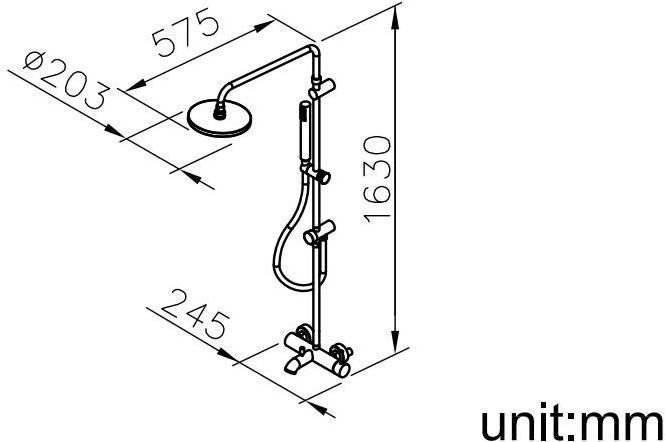 JUSTIME Настенная душевая стойка из хромированной латуни с ручным душем с лейкой Pan i sun-id-1480244 - Вид №1