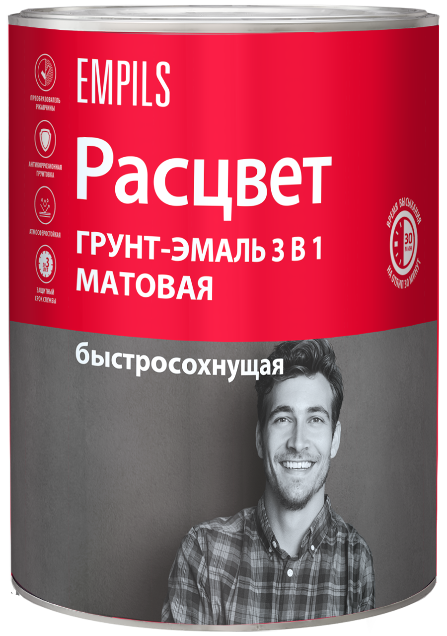 Грунт-эмаль по ржавчине 3 в 1 белая 0,75 л РАСЦВЕТ 87815550 STLM-0075836 - Вид №1