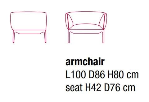 Тканевое кресло с подлокотниками MDF Italia Yale ARCH-00003027 - Вид №2