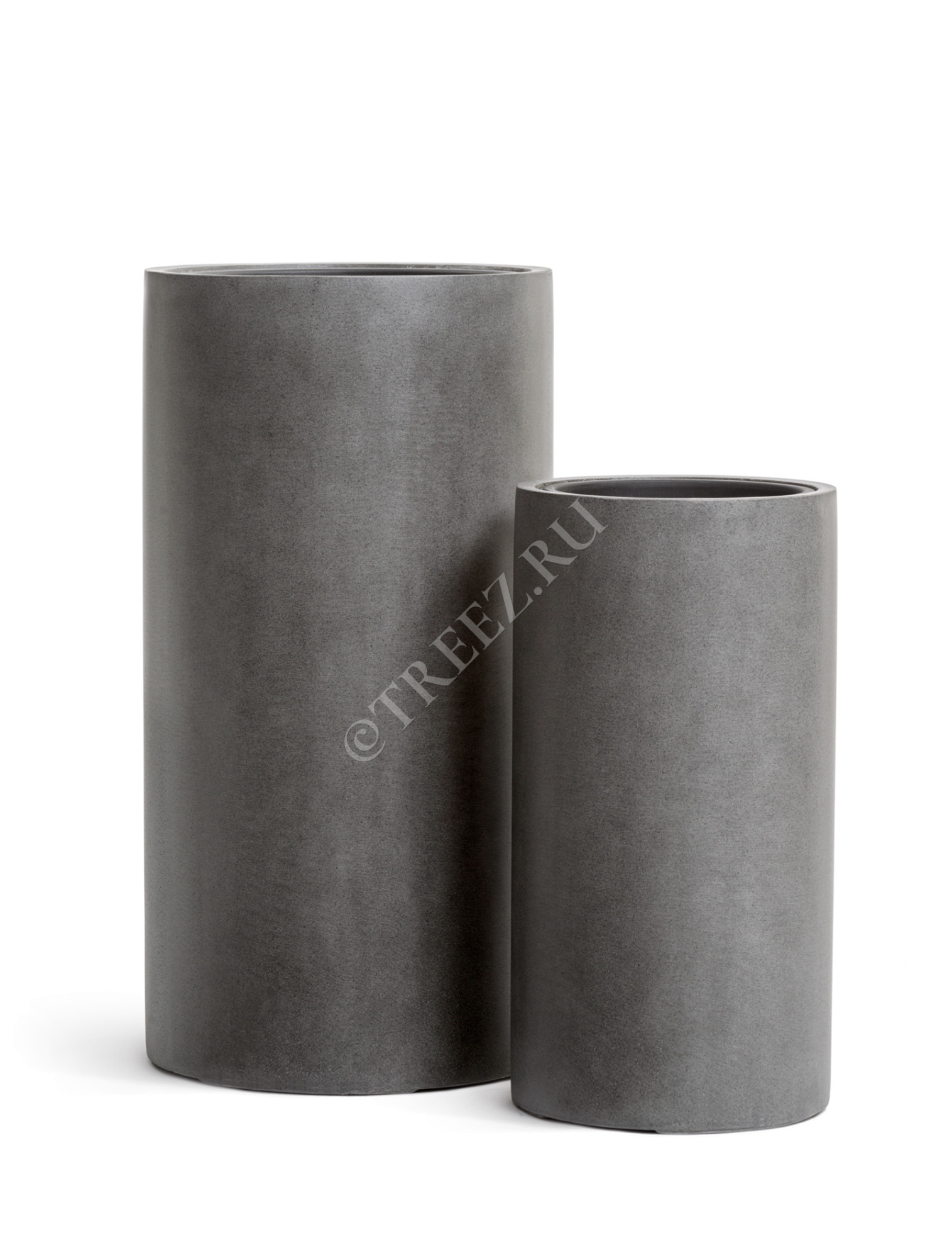 41.3320-02-029-GR-60 Кашпо  Effectory - серия Beton - Высокий цилиндр - Тёмно-серый бетон Цветочная коллекция 