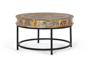 Круглый журнальный столик из манго