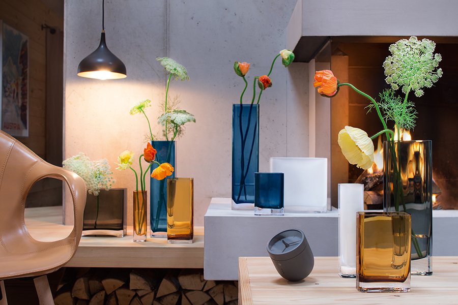 Ваза прямоугольная 40х10х10 см синяя Modular LSA INTERNATIONAL ДИЗАЙНЕРСКИЕ 253411 Синий  - Вид №1