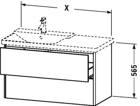 Тумбочка подвесная XSquare #XS4184 810 x 473 мм Duravit XS418400909 - Вид №3