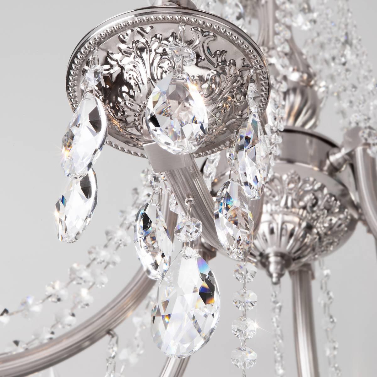 Люстра подвесная серебристая Bogates Liguria 314/12 Strotskis BOGATES ДИЗАЙНЕРСКИЕ, СВЕЧИ 00-3888436 Серебро  - Вид №2