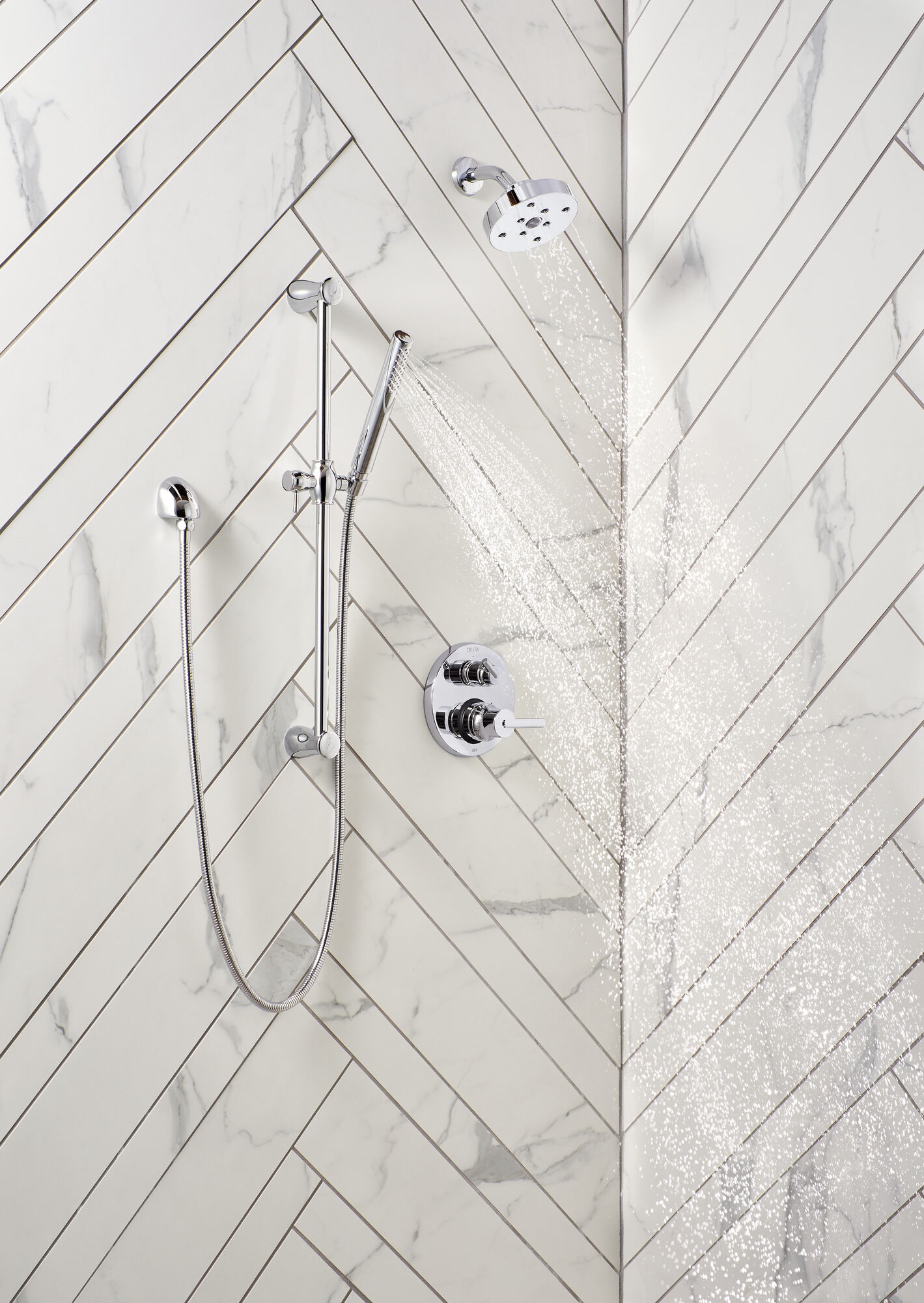 Трим клапана Contemporary Two Handle Monitor® серии 14 со встроенным переключателем на 3 положения Delta Faucet T24859-SS - Вид №5